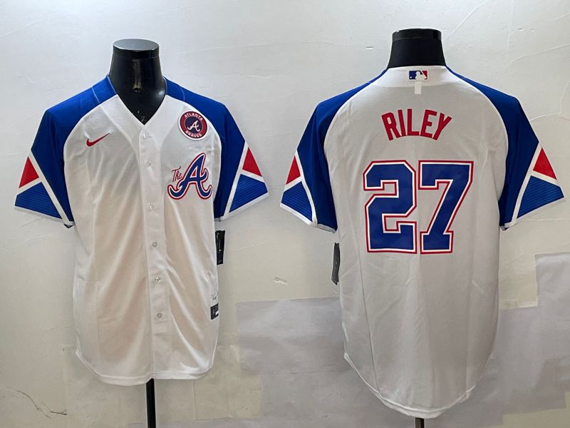 Men Atlanta Braves #27 Riley White City Edition 2025 Nike MLB Jersey style 3